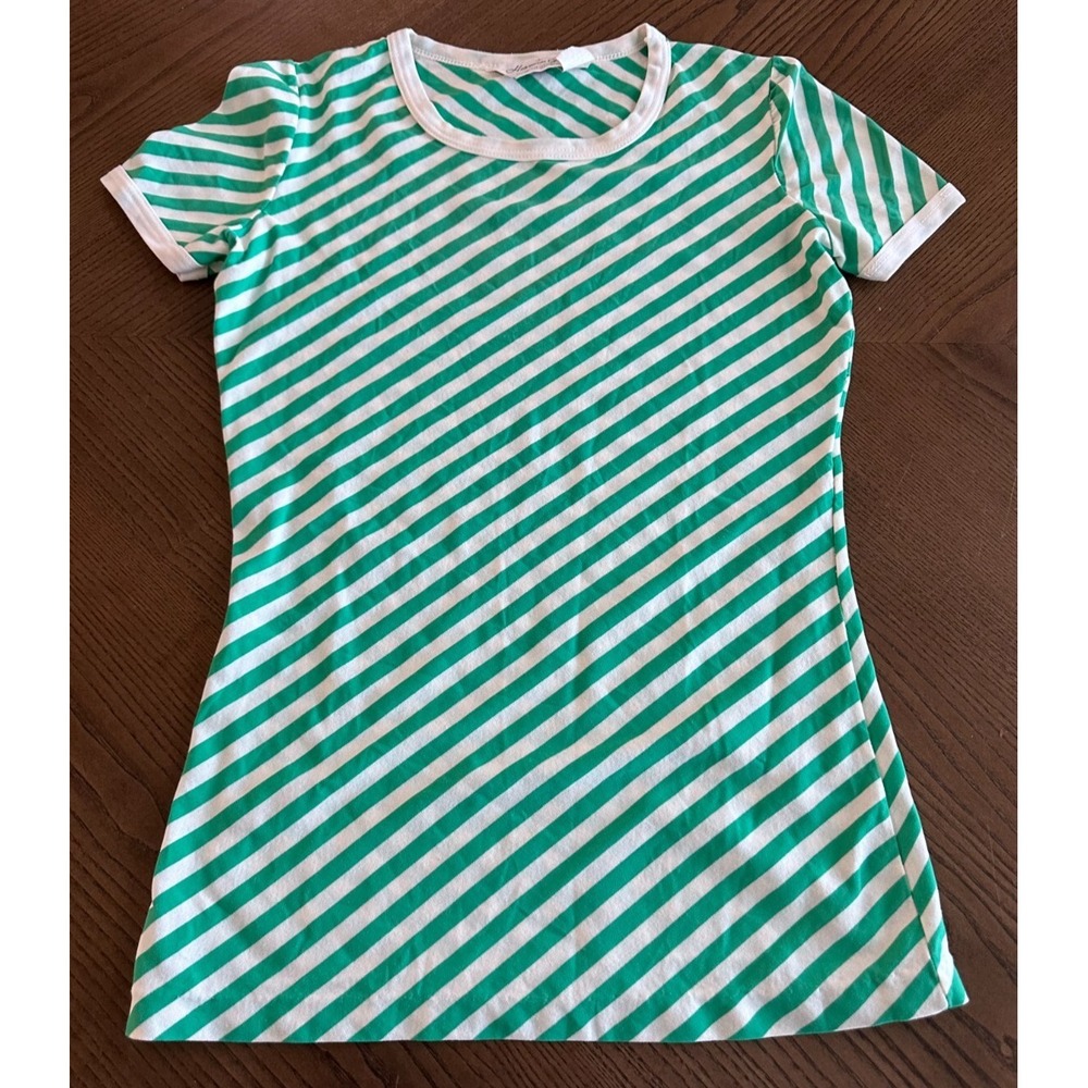Vtg Herman Geist Whisper Stretch Golf Green White Striped Shirt Size S Small